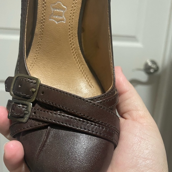 Aldo Dark brown leather wedges - Picture 2 of 6